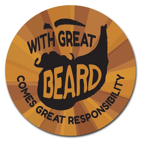 With Great Beard Circle Vinyl Laminated Decal